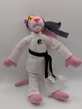 Pink Panther Plush in White Martial Arts Outfit Retro NWTags 90s Nostalgia